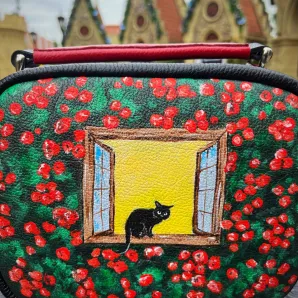 Сумка кросс-боди ( кот в окне)