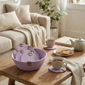 Корзина-конфетница с подставками для чашек