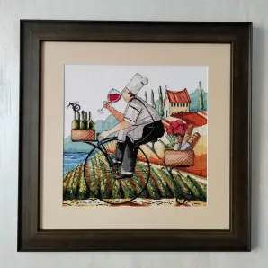 Картина вышитая крестом "Повар" 55х54 см