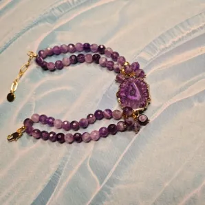 Браслет из аметиста с друзой