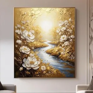 Картина маслом "Лотосы"