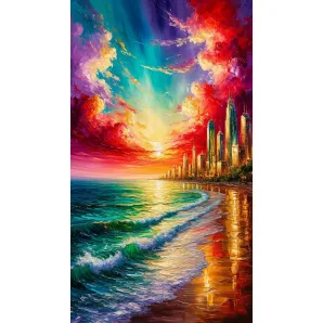 Картина маслом "Городской пейзаж"