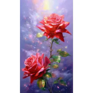 Картина маслом "Роза мира"