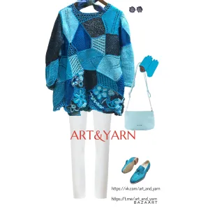 ГОЛУБАЯ ЛАЗУРЬ яркий женский джемпер