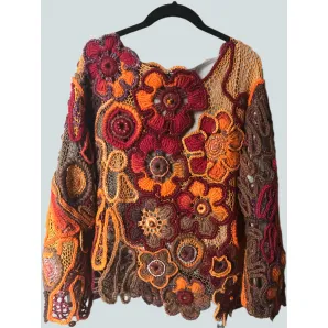 ЦВЕТЫ ОСЕНИ женский джемпер с цветочным принтом