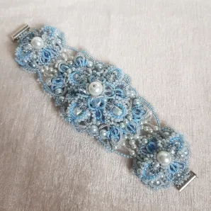 Браслет "Сапфир" фриволите