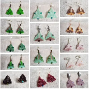 Серьги с жемчугом, биконусами. ронделями