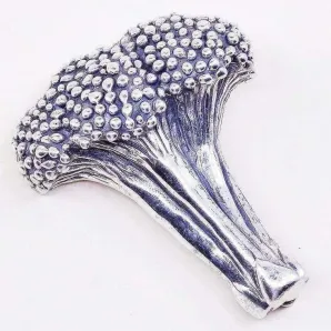 Винтажная серебряная брошь "Брокколи" от J. BREAKELL