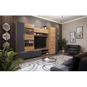 Мебель для гостиной стенка Сафари цвет Графит Софт