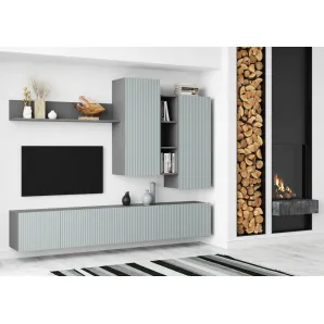 Мебель для гостиной стенка СКАНДИ цвет Грин Глей Софт
