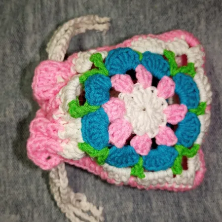 вязаный мешочек своими руками из ажурных квадратиков