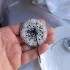 Брошь Одуванчик белый с чёрной серединкой