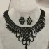 Колье "Чёрный лебедь" и серьги ручной работы.