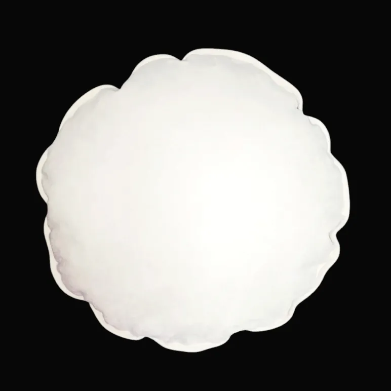 Декоративная подушка круглая, белая, диаметром 47 см