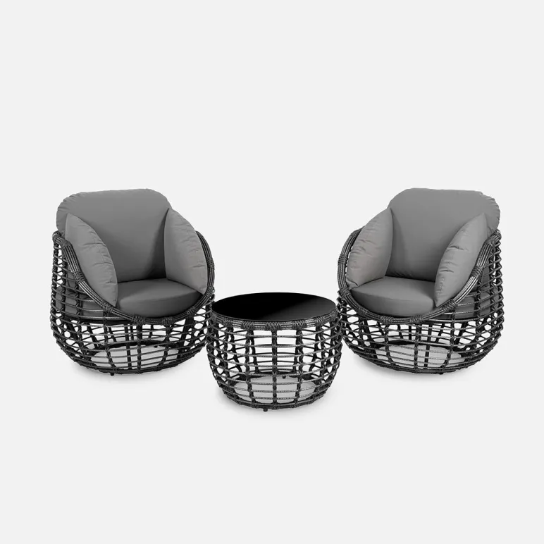 Кофейный стол "LOTUS" Чёрный металлик