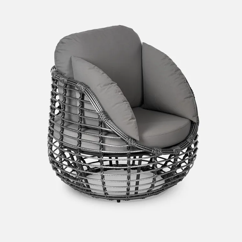 Кресло "LOTUS" Чёрный металлик