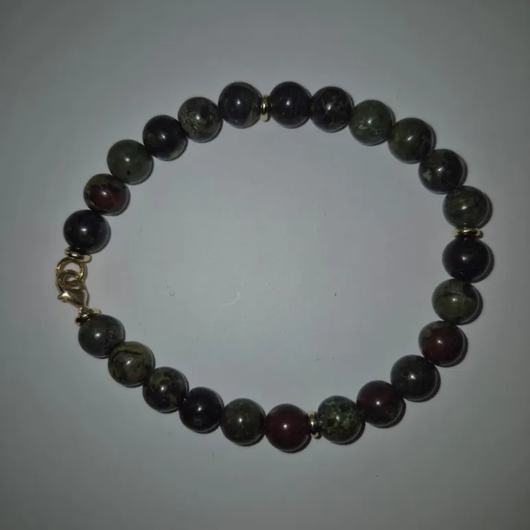 Комплект браслетов из натуральной яшмы "кровь дракона"