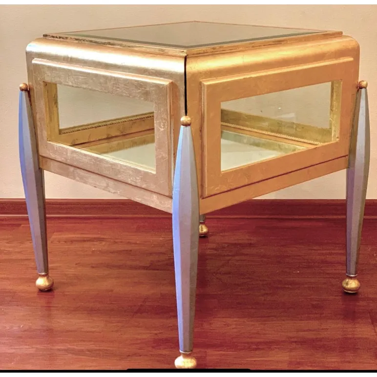 Стол витрина из массива дерева в стиле шинуазри