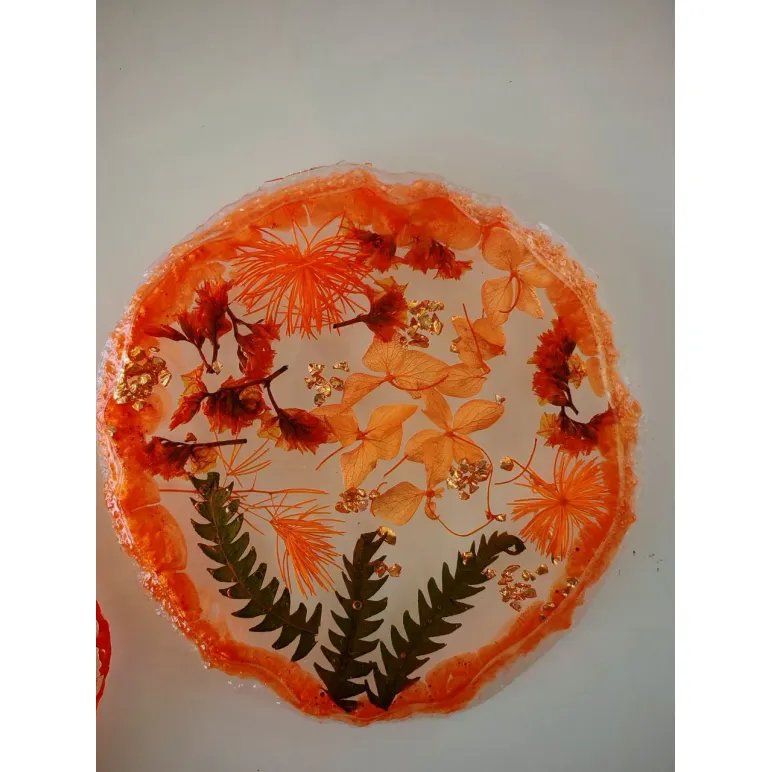 Комплект подстаканников из эпоксидной смолы с сухоцветами 2 шт.