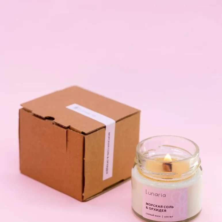 Ароматическая свеча Морская соль и орхидея