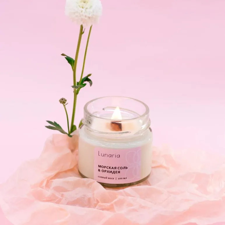 Ароматическая свеча Морская соль и орхидея