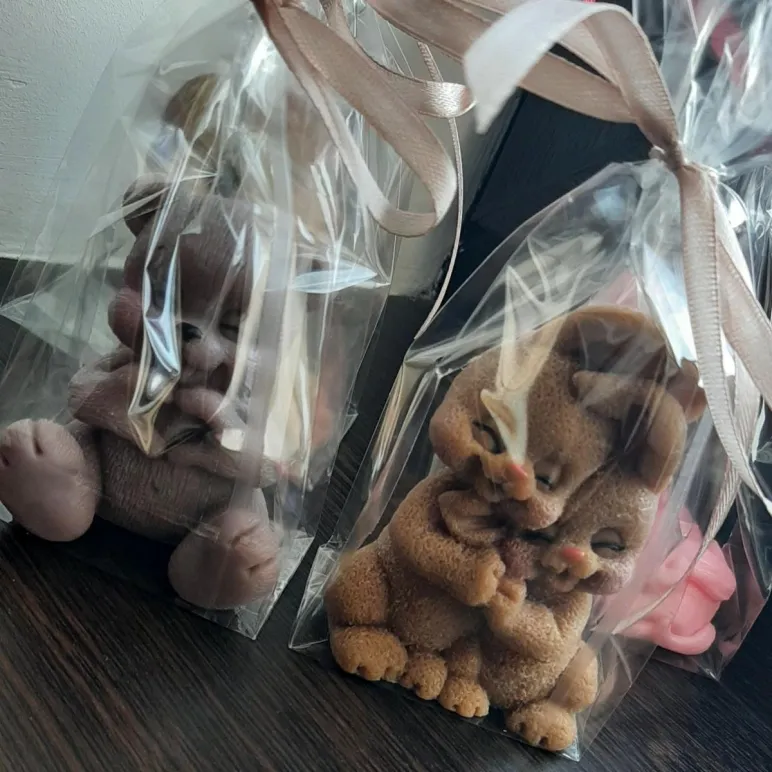 Мыло ручной работы "Мишка из роз"