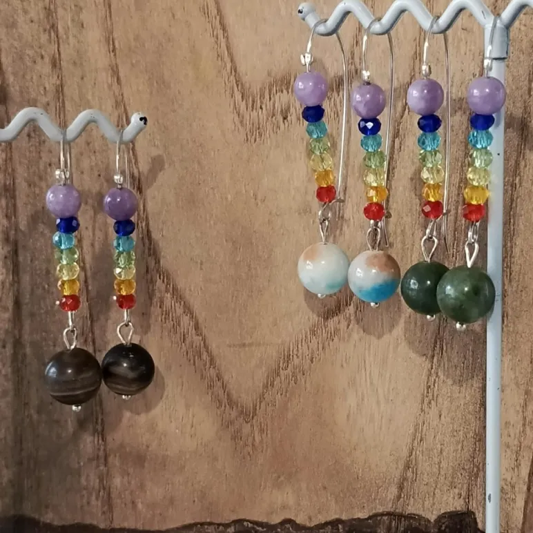 Серьги чакровые удлиненные