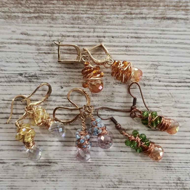 Серьги из хрустального стекла