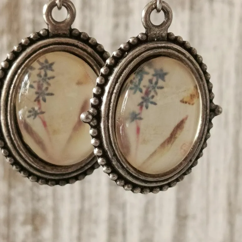 Серьги в ретро стиле с декупажем