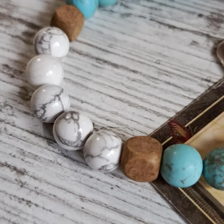 Браслет из бирюзы и кахолонга