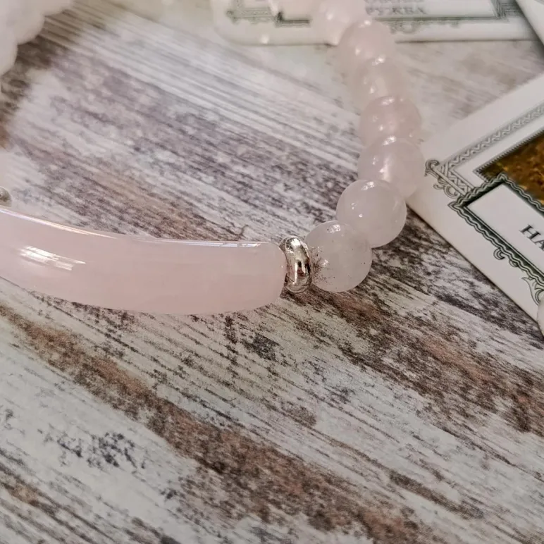 Браслет из розового кварца