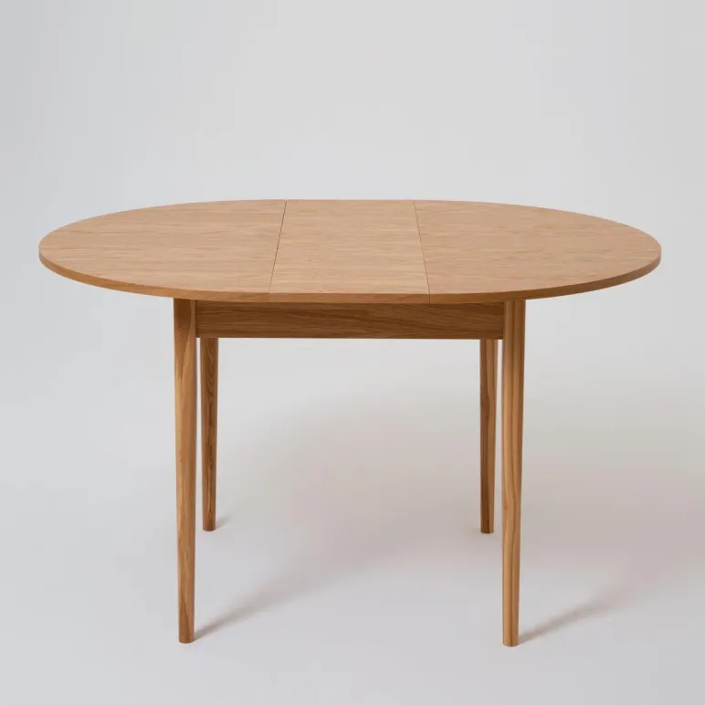 Круглый, раздвижной стол. Дубовый шпон, массив ясеня