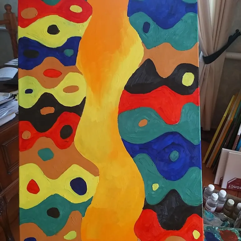 Картина абстракция волны маслом на холсте