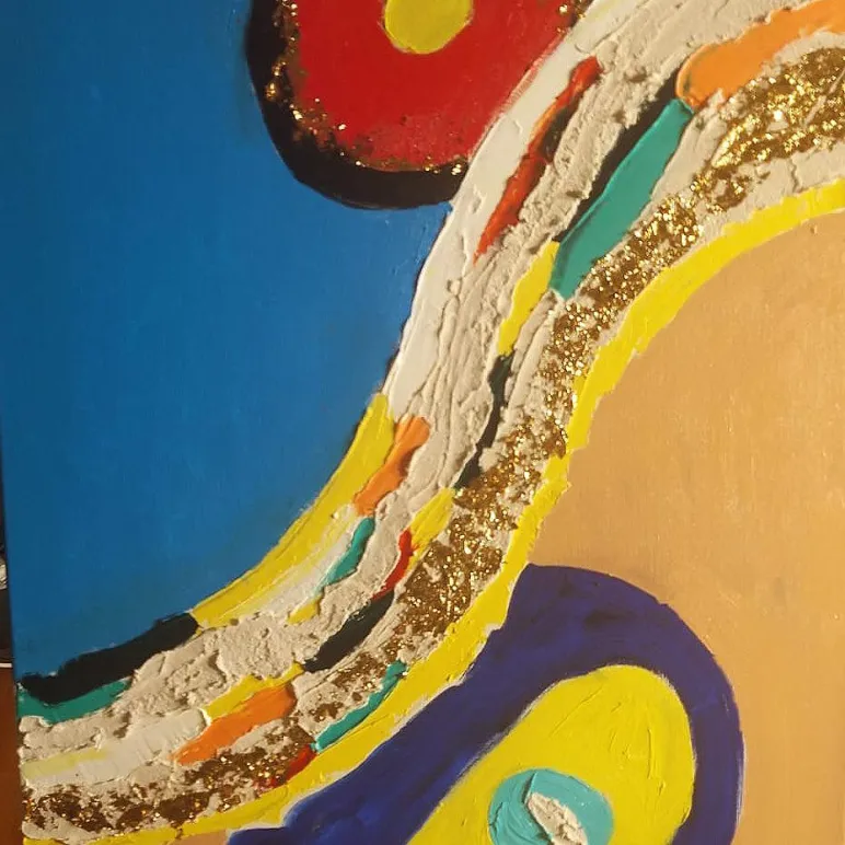 Объемная картина маслом с поталью