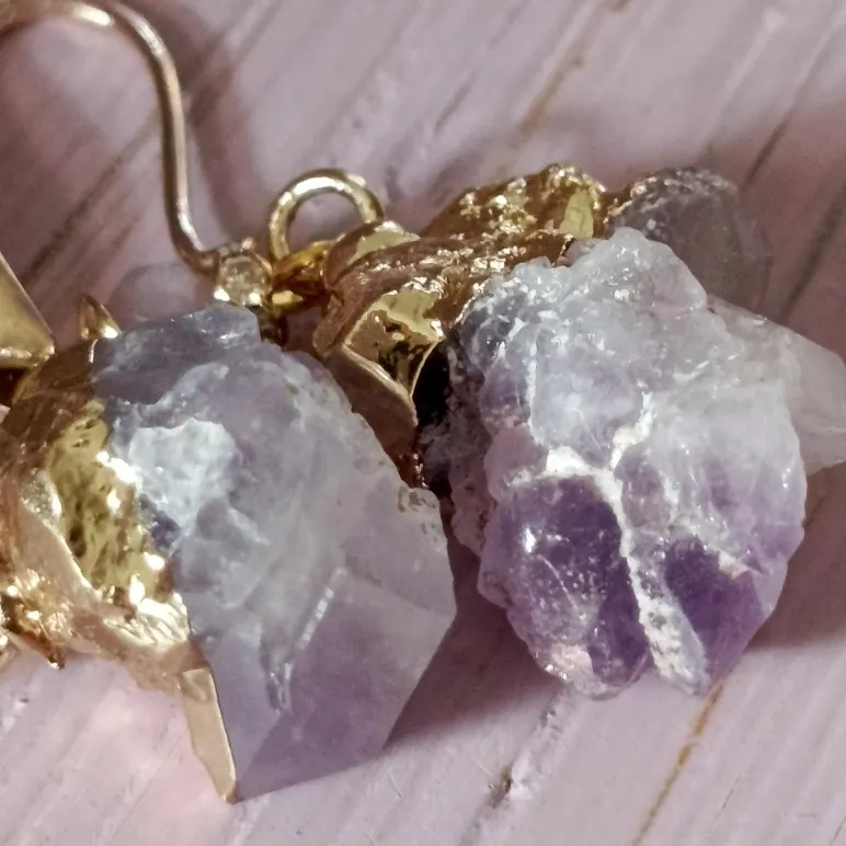 Серьги с аметистом и фосфосидеритом