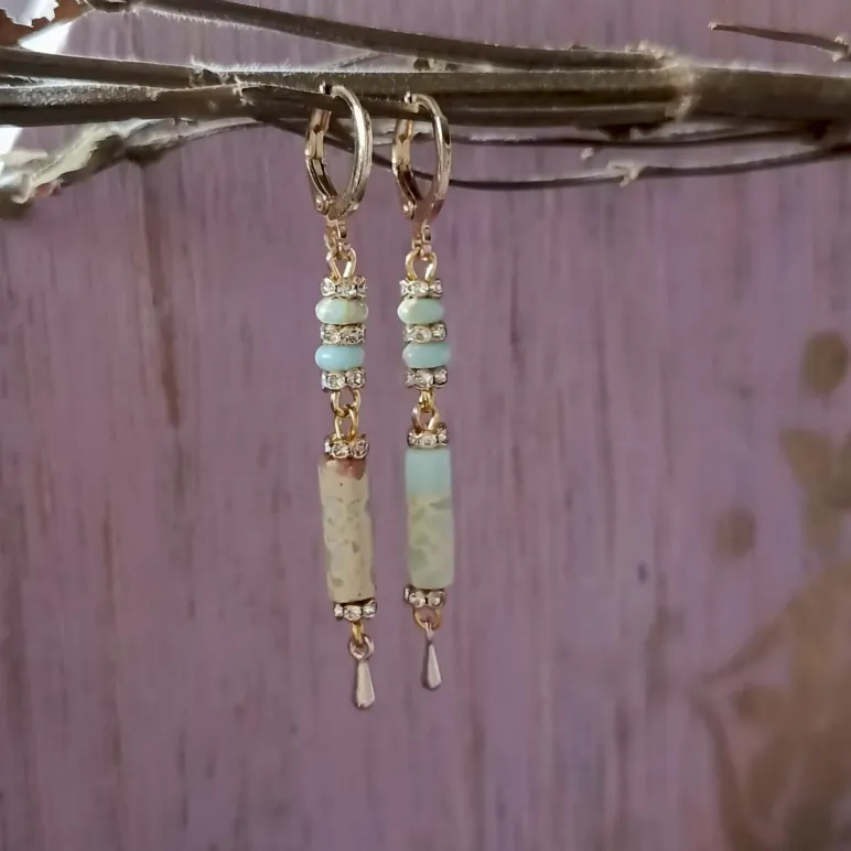 Серьги с голубым варисцитом