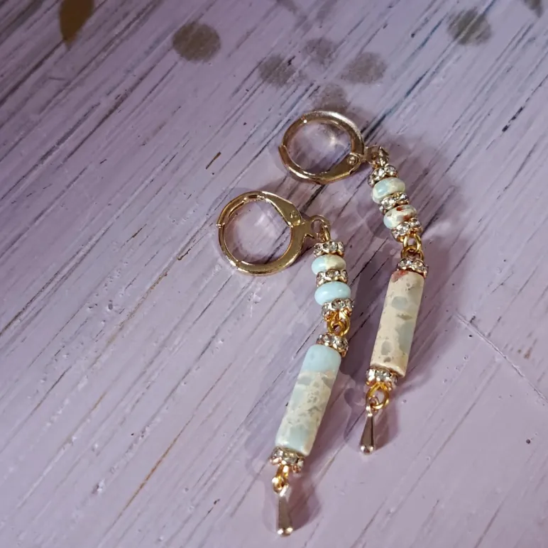 Серьги с голубым варисцитом