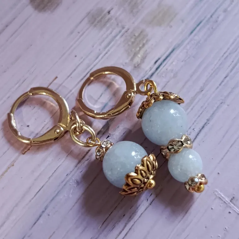 Серьги с аквамарином