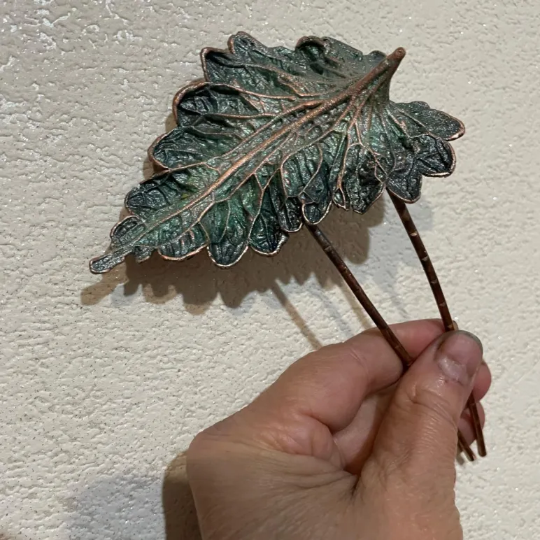 Шпилька для волос ручной работы в технике гальванопластики