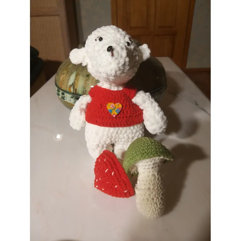 Мишка из плюшевой пряжи