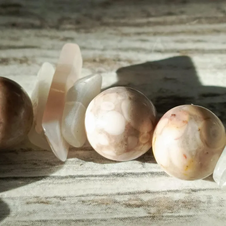 Браслет из майфанита с лунным камнем