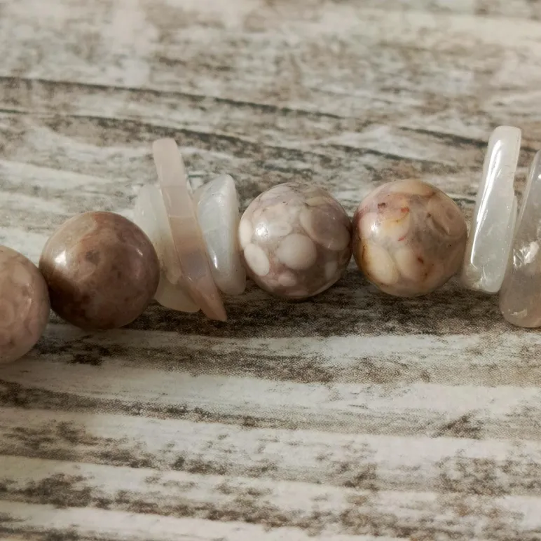 Браслет из майфанита с лунным камнем