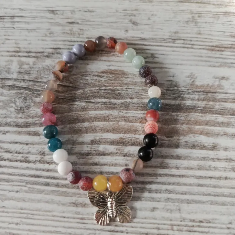 Браслет микс с подвеской бабочка