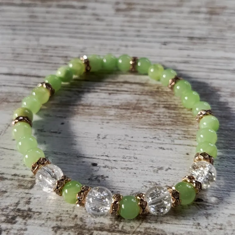 Браслет из оникса и кварца