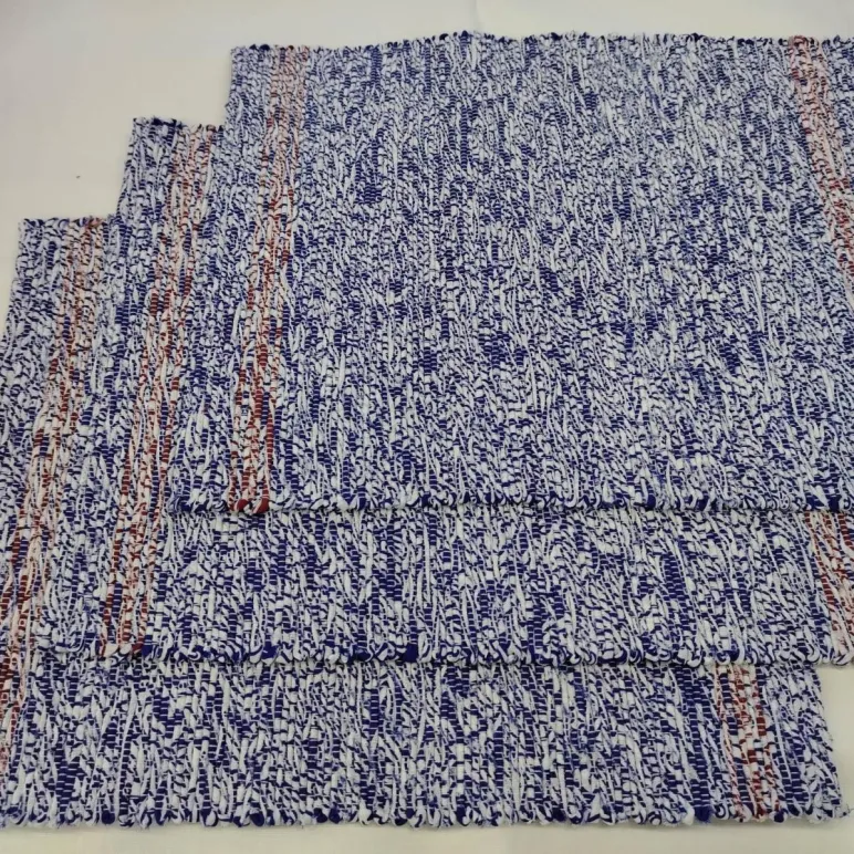 Домотканая салфетка под "гжель"35х45 см из хлопка. Ручная работа.