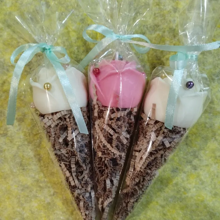 Свечи восковые РОЗА набор подарочный