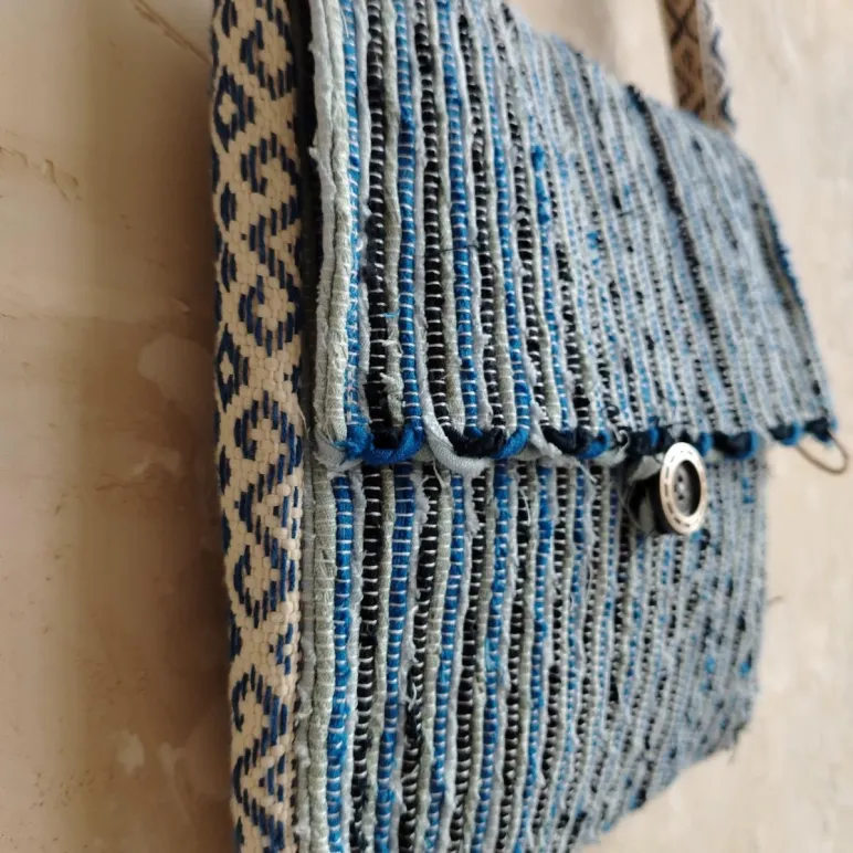 Домотканая сумка из умягченного льна. Ручная работа.