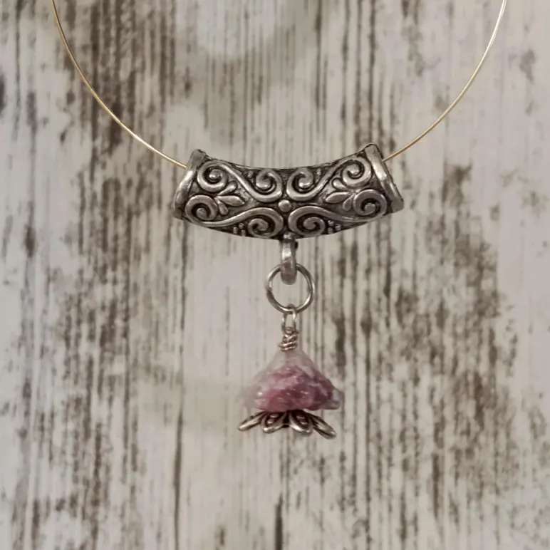 Подвеска с клубничным кварцем