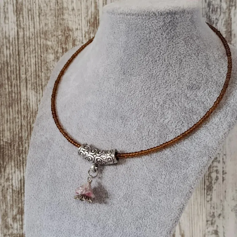 Подвеска с клубничным кварцем