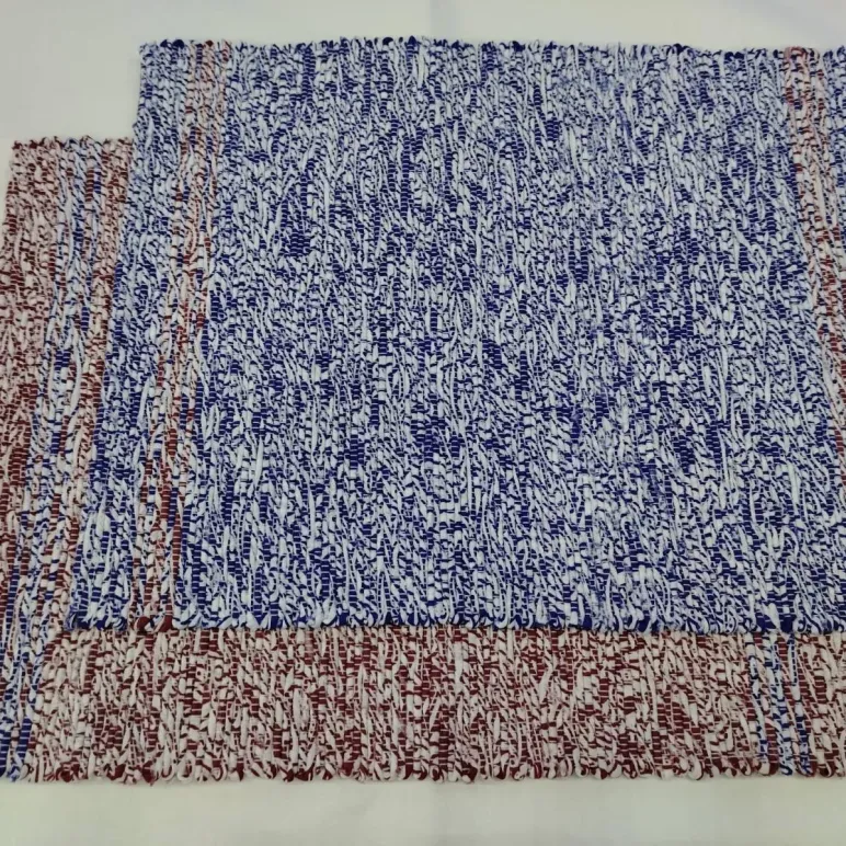 Домотканая салфетка под "гжель"35х45 см из хлопка. Ручная работа.